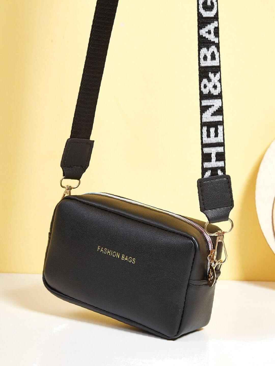 Chic Black PU Leather Crossbody Bag for Girls