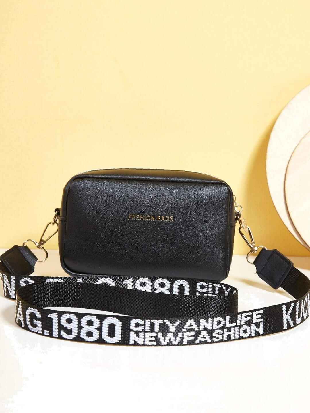 Chic Black PU Leather Crossbody Bag for Girls